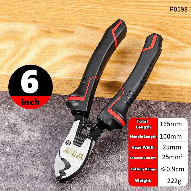 Multifunctional 6/8/10 inch Cable Cutter Electrician Professional Wire Cable Cutter Stripper Pliers Hand Tool Cable Scissors