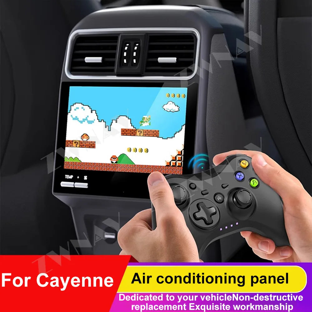 9.5inch Screen Car Rear Seat Screen Air Conditioner Control Panel For Porsche Cayenne 2018 2019 2020 2021-2024 Multimedia Player