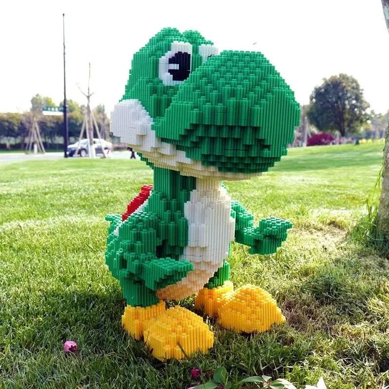 Giant Green Animal Dinosaur Game Character Building Blocks Small Particle Bricks Children's Assembled Building Blocks Toy