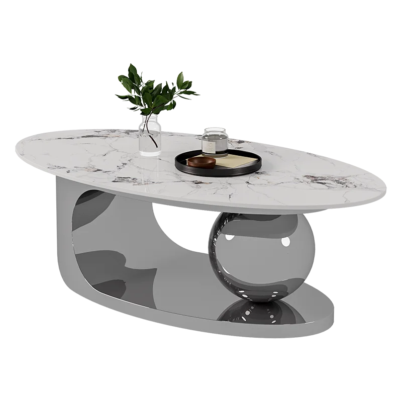 European Luxury Coffee Table Oval Modern Glam Premium Coffee Table Living Room Aesthetic Table Basse Design Home Furniture
