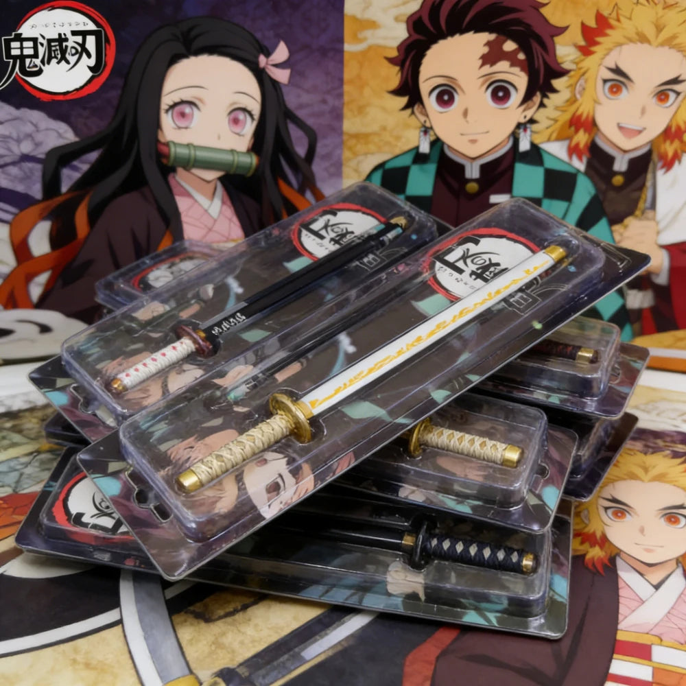 Anime Demon Slayer Nichirin Sword Katana Pen Kimetsu No Yaiba Giyu Refillable Gel Pen for Anime Fans Collection School Supplies
