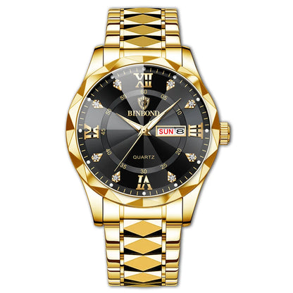 Male Mens Quartz Watches Top Brand Luxury Business Waterproof Luminous Large Dial Men Wristwatches Sports Stainless Steel Watch