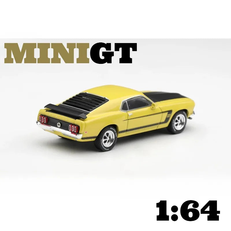 MINIGT 1:64 Ford Mustang Boss die-casting alloy car model desktop ornament for boys.