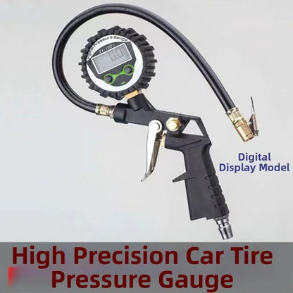 220PSI Tire Air Pressure Inflator Meter Display 0-16Bar Digital Tire Inflation Adapter LCD Digital Display Non-slip Handle