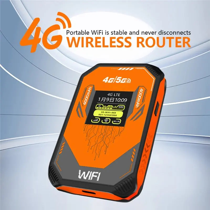 Exquisite-Wifi 6 Router 300 Mbps 4G 5G With SIM Card Slot 4000Mah Battery Travel Hotspot Wide Band Support For EU AS AF NA SA