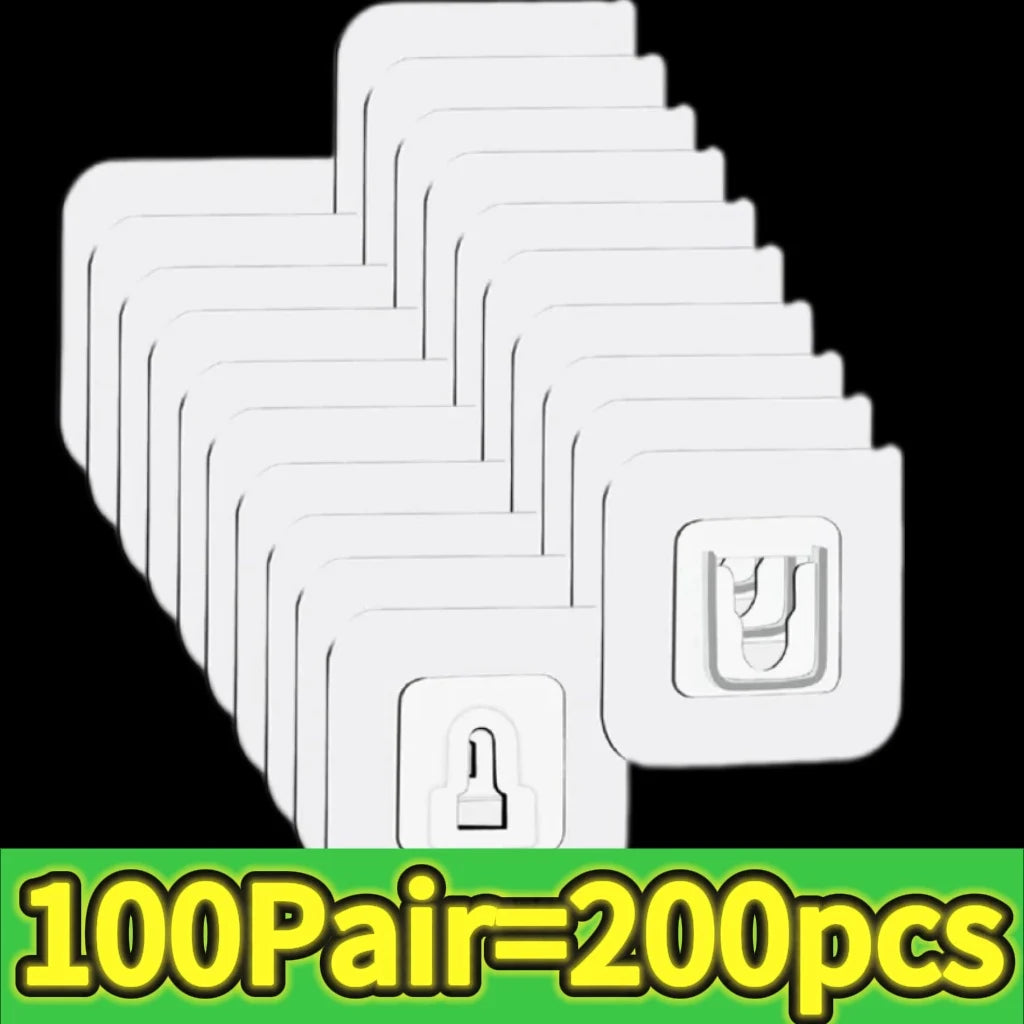 10-200 Double-Sided Hooks Strong Adhesive Transparent Traceless Wall Hook for Kitchen Bedroom Storage Holder Plug Socket Hanger