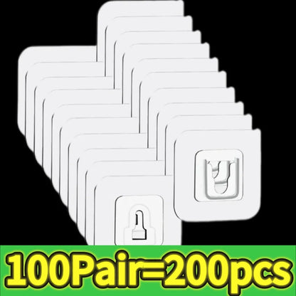 10-200 Double-Sided Hooks Strong Adhesive Transparent Traceless Wall Hook for Kitchen Bedroom Storage Holder Plug Socket Hanger