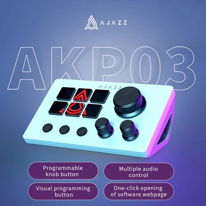 AJAZZ AKP03E/AKP153E Desktop Controller Mini Keyboard Helper, Wired Connection, Supports PC and Laptops, Supports Various DIY