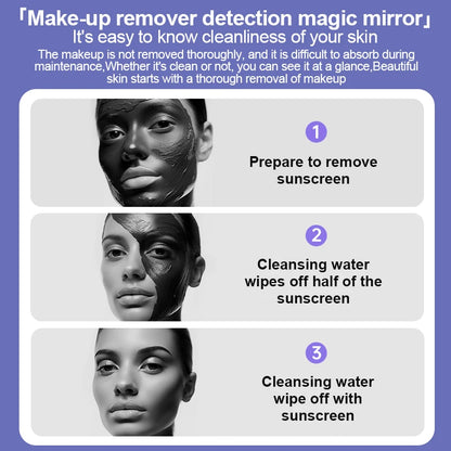 TJMIR UV Smart Sunscreen Makeup Mirror Sunscreen Detection Mirror UV Mirror Sunscreen Testing Portable LED Light Makeup Mirror