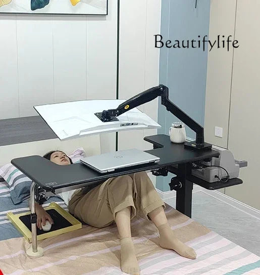 Computer desk bed notebook desktop computer desk bedside table lifting table lazy table cockpit suspension bracket