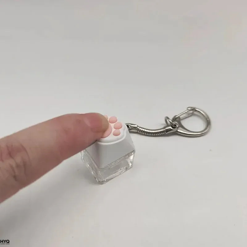 Cute Cat Claw Key Chain Key Ring Fingertip Decompression Pressure Toy Keycap Tester Back Bag Pendant Festival Couples Gift