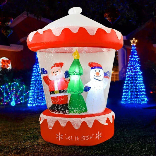 Christmas Decoration Inflatable Hot Air Balloon Snowflake Santa Snowman Inflatable  Outdoor Garden Yard New Year Party Decor
