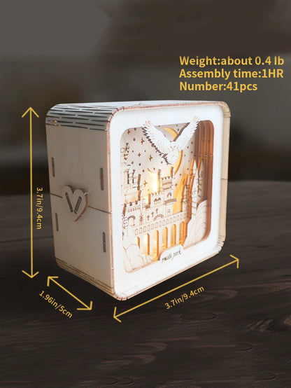 3D Wooden Puzzles Castle Model Kit Night Lights For Kids Desk Decorations Birthday Christmas Gifts For Women