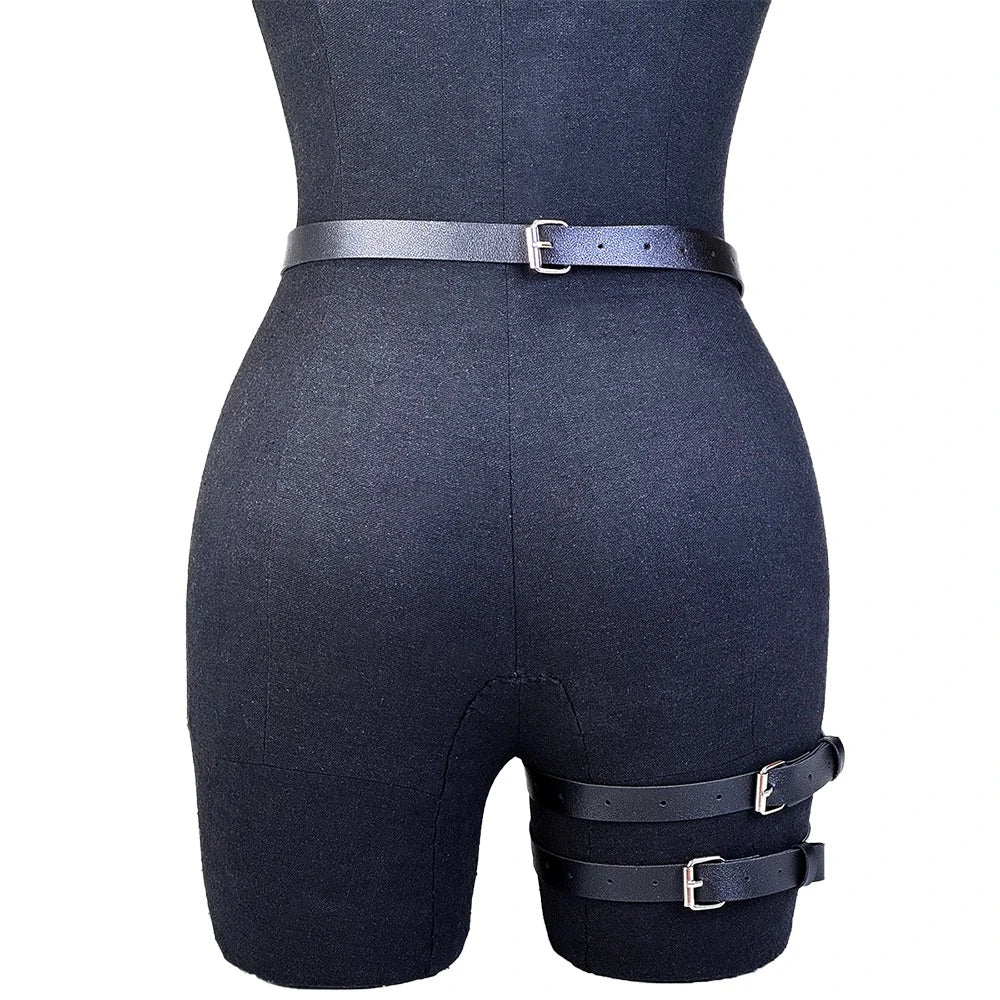 Women's Fashion Harness Belt PU Leather Harness Belts Gothic Exotic Adjustable Waistband Daily Wear Clothing Accessories