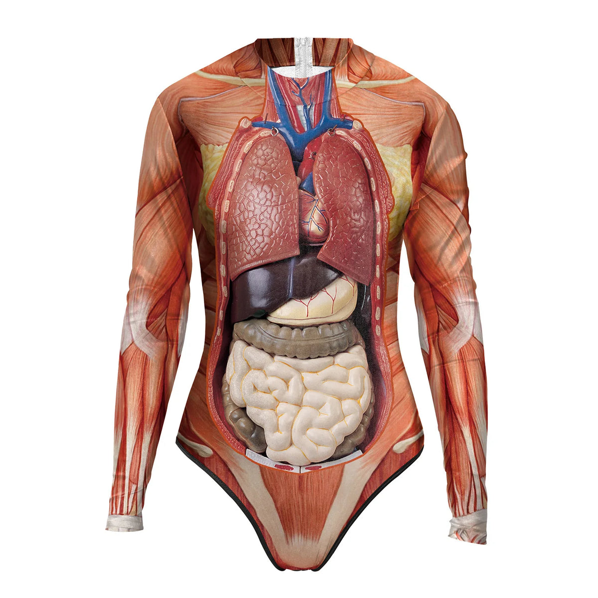 Halloween 3d Party Muscle Jumpsuits Summer Fun Elastic Swimsuit Human Anatomy Print Bodysuit Adult Women Cosplay Costume Tights