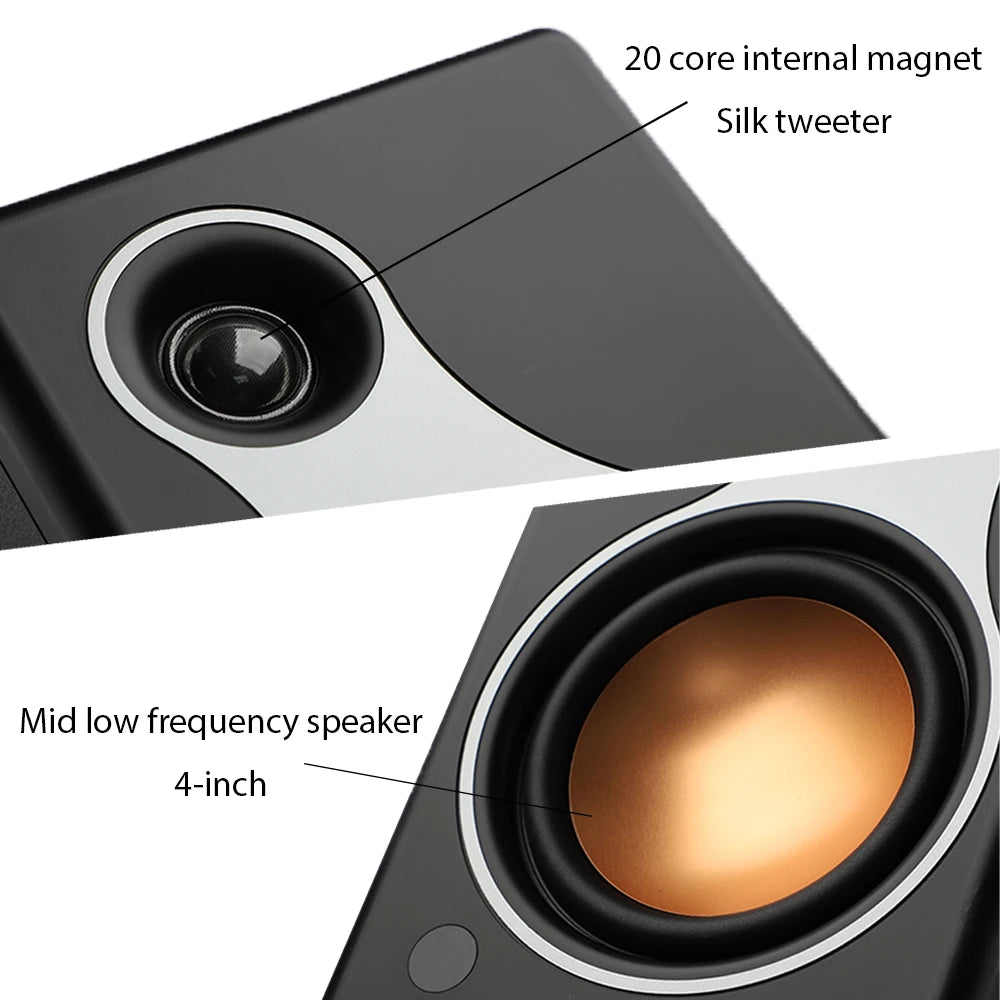 AIYIMA S500 Classic Bookshelf Speaker Bluetooth Wireless 120W Hifi Active Speakers For Home Computer Game Coaxial Optical RCA
