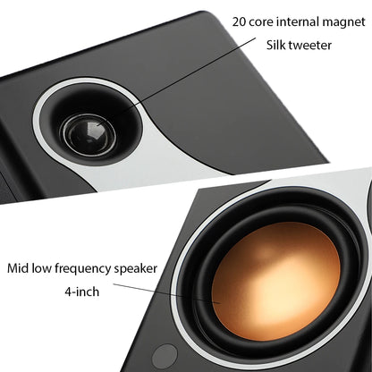AIYIMA S500 Classic Bookshelf Speaker Bluetooth Wireless 120W Hifi Active Speakers For Home Computer Game Coaxial Optical RCA