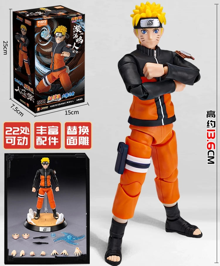 BLOKEES Original NARUTO Uchiha Madara Kyuubi Kurama Sasuke Minato Bijyudama Shippūden Bijuu Assembled Action Figure Toy Model