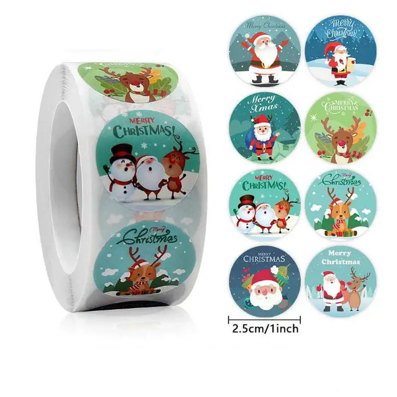 Christmas gift stickers decorative sealing sticker Merry Christmas Reward Self-adhesive labels  Day party