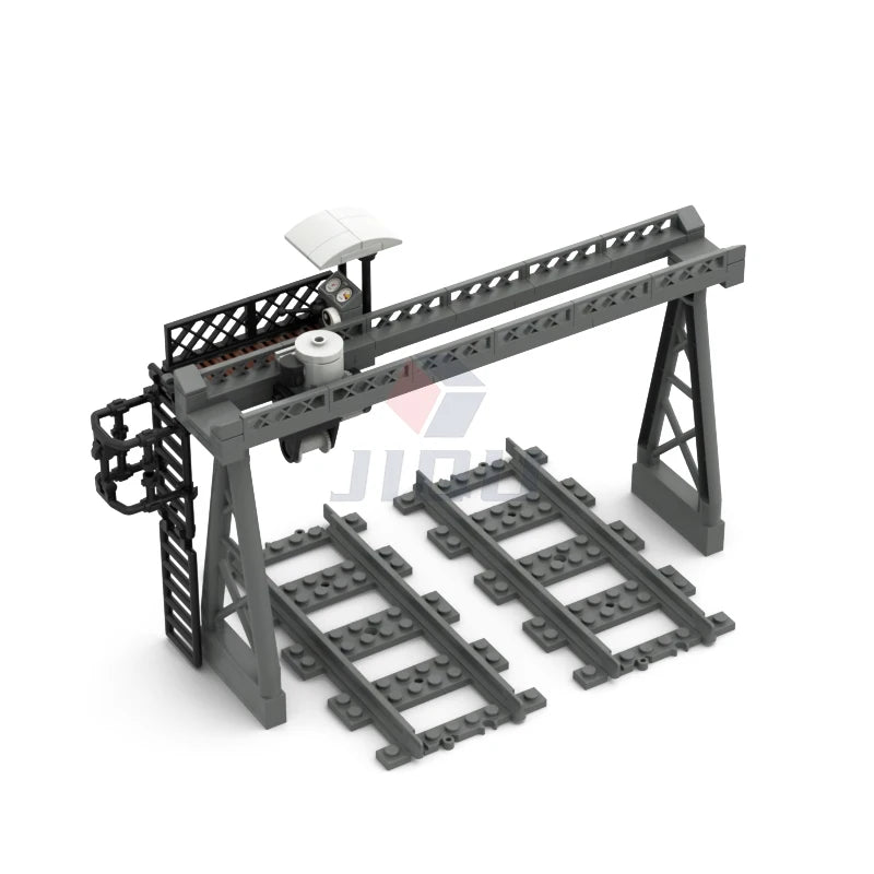 City Traffic Lamp Signpost Railway Barrier Building Blocks MOC Street View Accessories Bricks Speed Limit Indicator Warning Toys