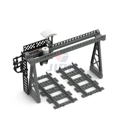 City Traffic Lamp Signpost Railway Barrier Building Blocks MOC Street View Accessories Bricks Speed Limit Indicator Warning Toys