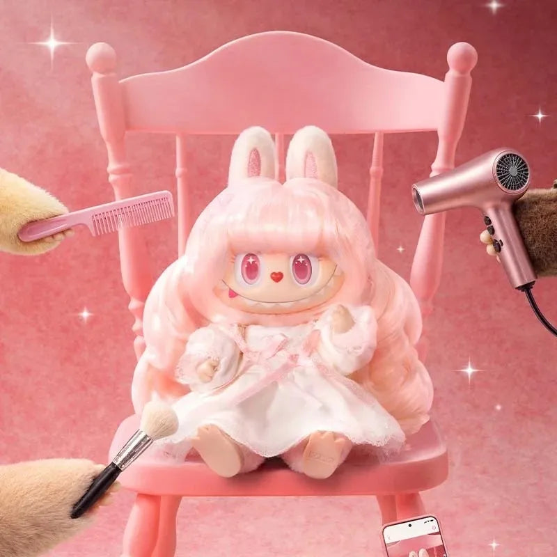 Genuine POP MART LABUBU THE MONSTERS Hair Salon Series Vinyl Plush Bind Box Pendant Ornament Collection Cute Toys Gift