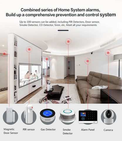 PGST latest version alarm system, WiFi, 4G, Tuya smart home security alarm, Alexa intelligent voice control, APP push function