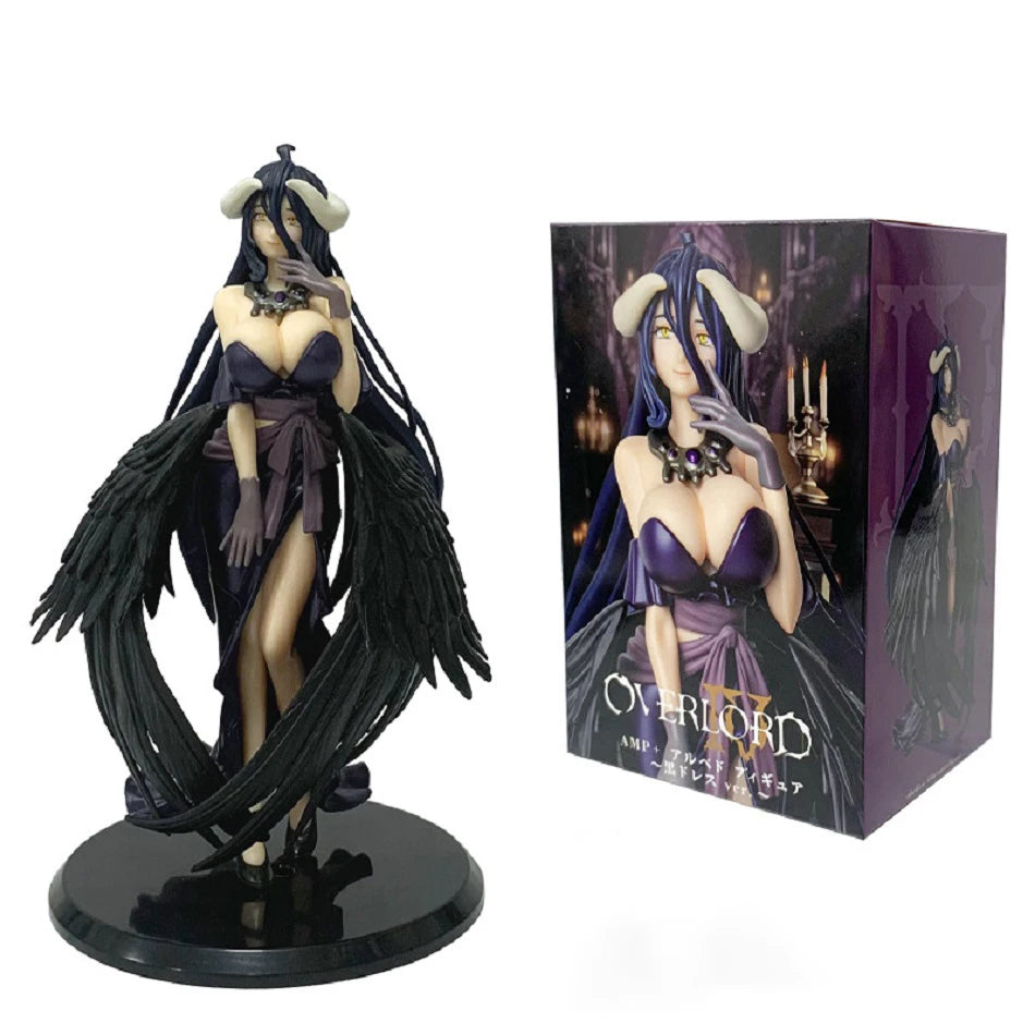 18cm Anime Overlord Figure Albedo Dark Bull Horn Armor&Party Dress Series  Action Figure PVC Collection Model Figurine Toys Gift