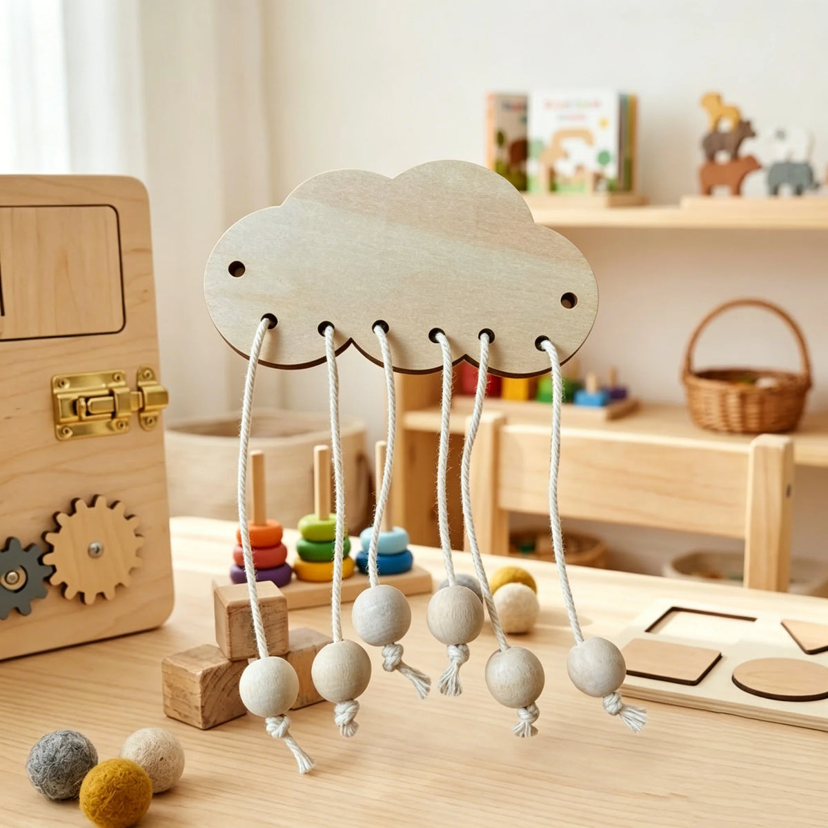DIY Montessori Busy Board Accessories, Wooden Sensory Educational Toy, Fine Motor Skills & Cognitive Training Learning Toy for K