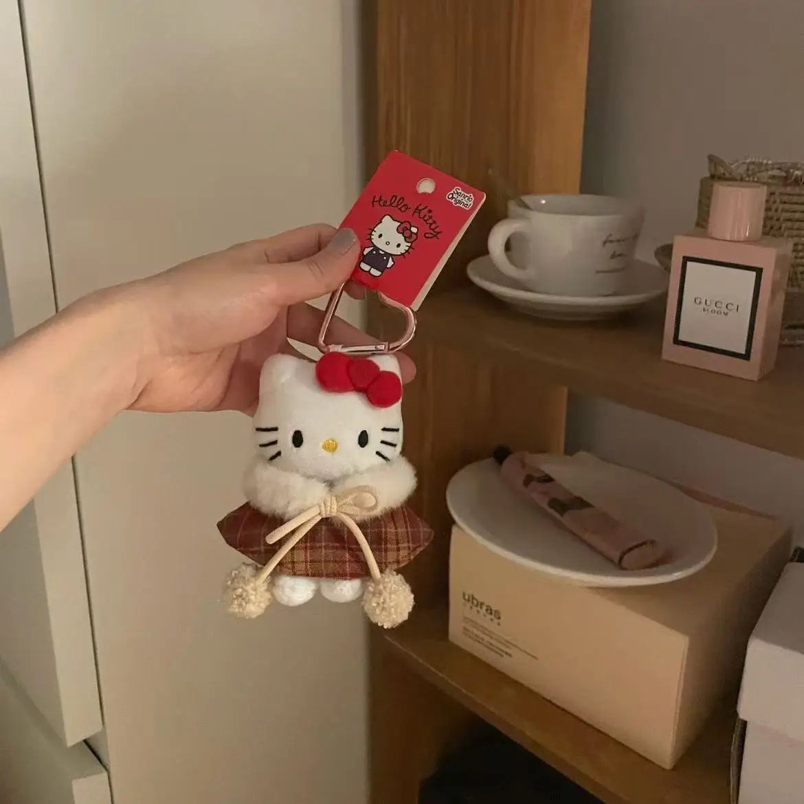 Hello Kitty Super Cute Glasses Junior Doll Bag Pendant Cartoon Cute Plush Doll Keychain