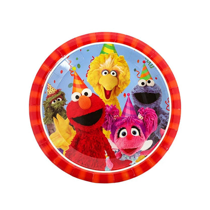 Birthday Party Decoration Set Supplies Cartoon Sesame Streets Birthday Party Supplies Tableware Balloon Cake Topper Banner Plate