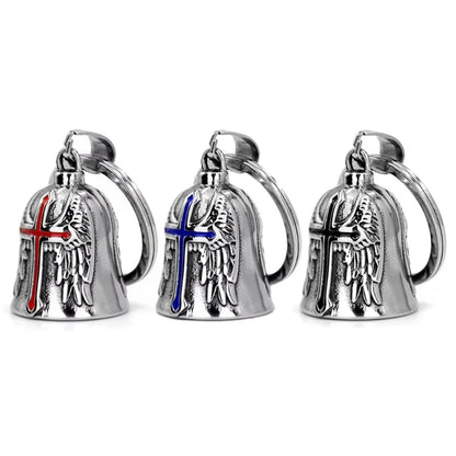 Guardian Bell Motorcycle Bells, Stainless Steel Motorcycle Bell Lucky Charm, Motorcycle Bell Hanger, Chrome for Motorc
