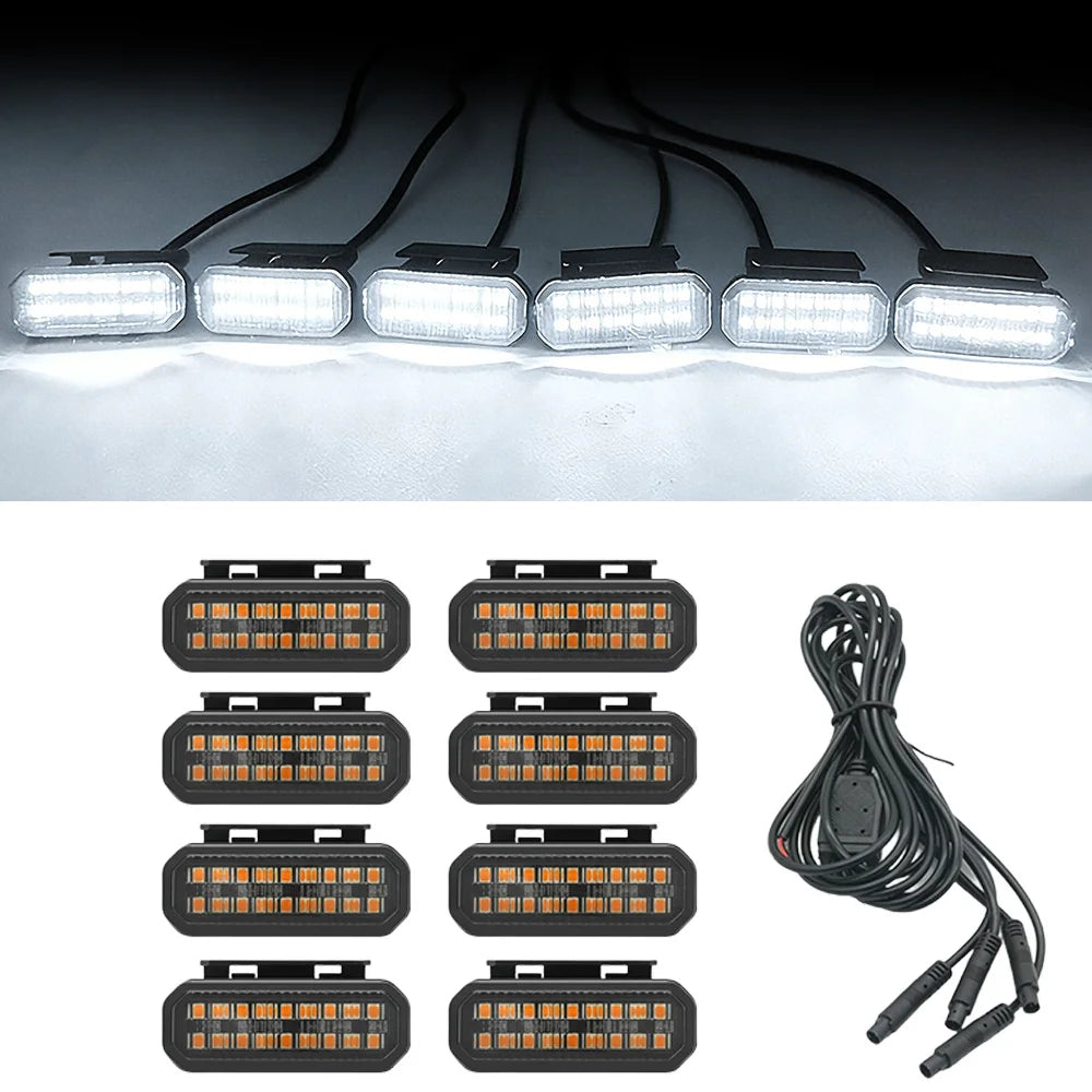 For Toyota Land Cruiser Prado LC250 LED Grille Light Front Bumper Safety Warning Signal Lamp With Wiring Harness
