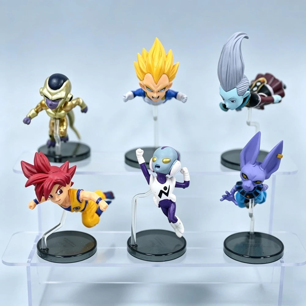 Dragon Ball Z Flying Figures Complete Set With Support Stands Q Version Anime Statue Model Desktop Collectible Ornament Toy Gift