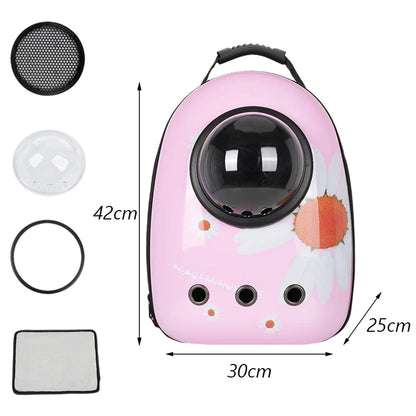 Outdoor Travel Puppy Cat Backpack Carrier Bag Breathable Pet Space Capsule Mascotas Supplies for Cats Goats Transporter Dla Kota