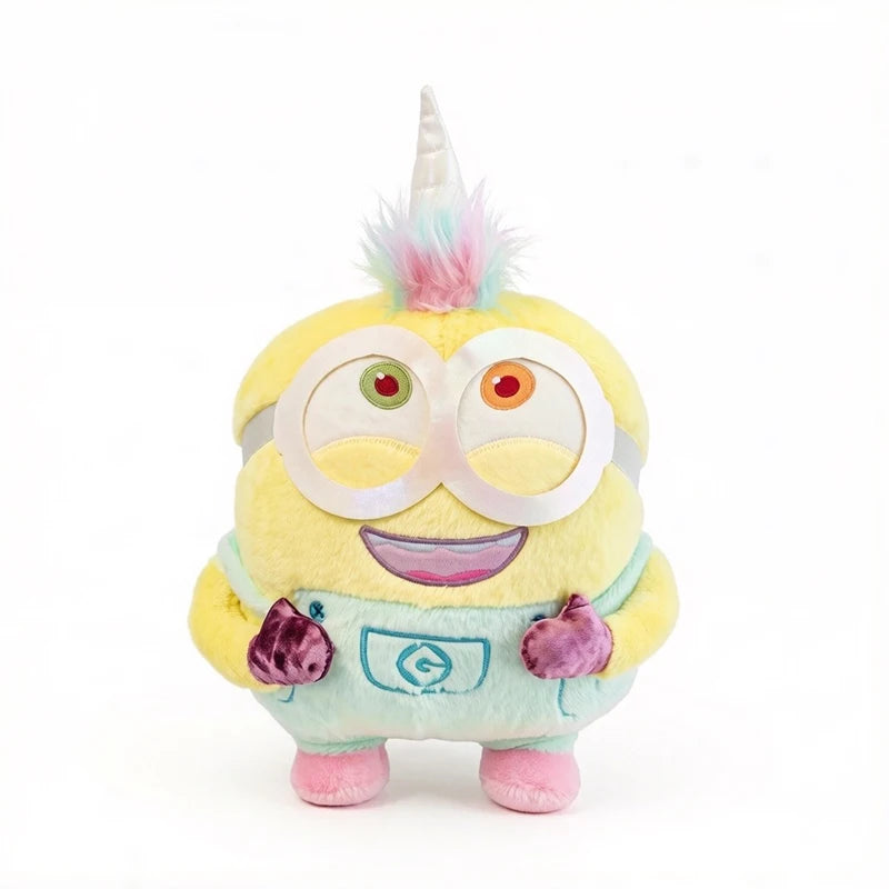 New Cute Unicorn Costume Minions Stuffed Plush Toy Licensed Despicable Me Doll with Rainbow Horn Soft Fluffy Gift for Birthday