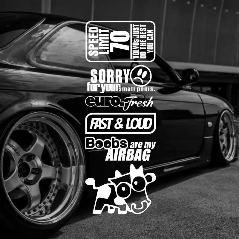 Funny JDM Car Sticker Vinyl Decal Auto Body Window Bumper Decoration Waterproof Personalized Tuning Accessories Universal