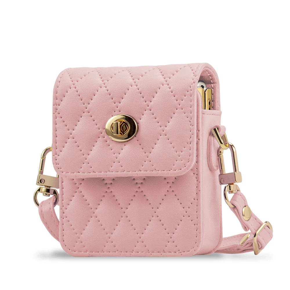 Women&Girls Fashion PU Leather Mini Phone Bag With Adjustable Crossbody Lanyard Strap For Galaxy Z Flip 7/6/5/4/3 Phone Case