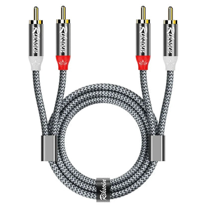 RCA Cable 2-RCA Male To 2-RCA Male Subwoofer Audio Cable Aux Stereo Audio Cord for HDTV Home Theater Console DVD Player Etc