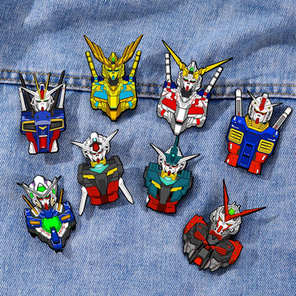 4/8pcs Japanese Anime Mobile Suit Gundam Enamel Pins Cartoon Creative Alloy Brooch Fashion Accessories for Bags And Clothing