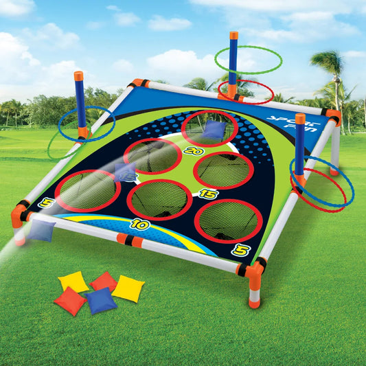 Portable Cornhole Throwing Circle Ferrule Board Set Easy Assemble Fun Kids Interactive Adults Outdoor Yard Toss Game Toy