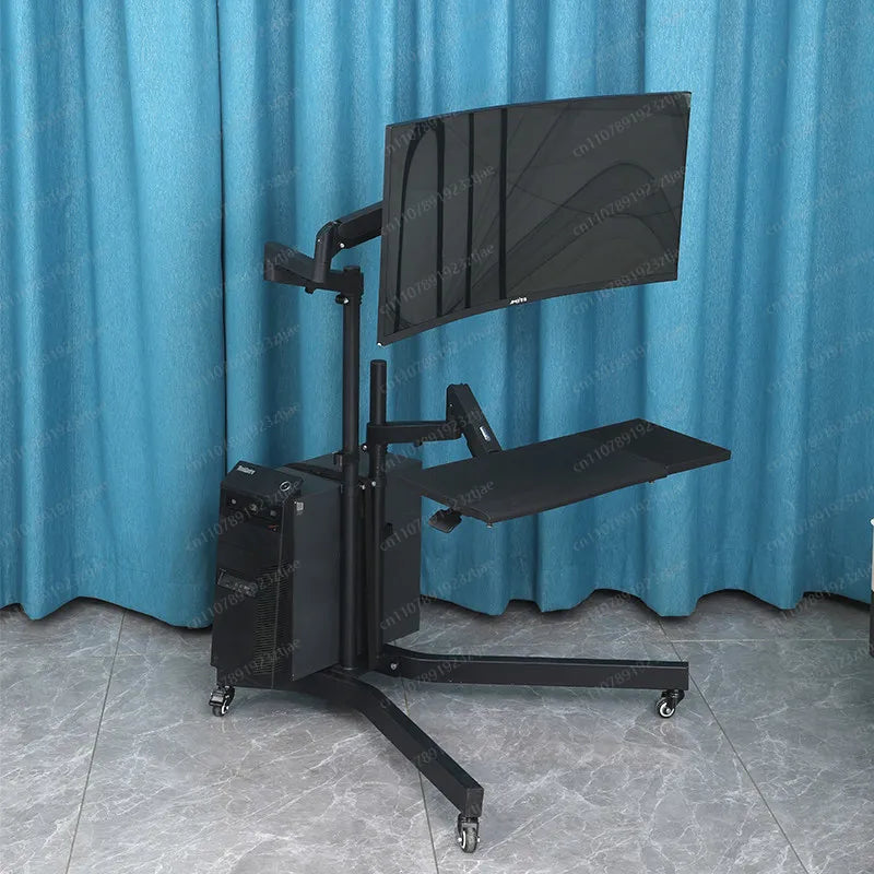 Multifunctional Lazy Bed Bedside Computer Desk Mobile Monitor Stand with Keyboard Bracket for Office Use