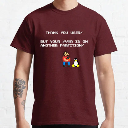 linux tux mario like troll Linux Just Sudo It Geek command computer softwar admin funny t shirt 100% cotton printed plus size