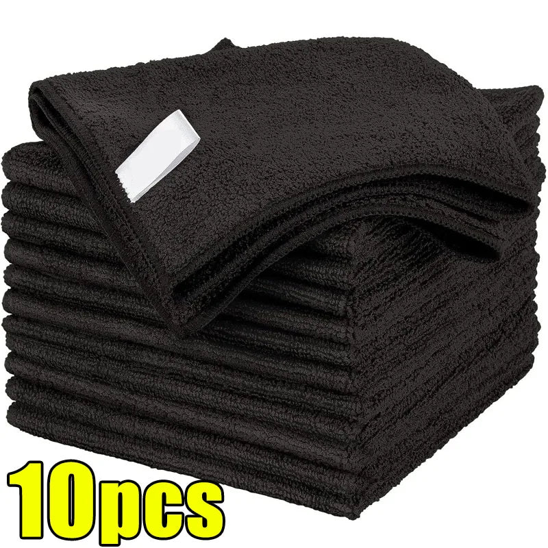 1/50pcs Thicken Microfiber Car Cleaning Towels Soft Quick Drying Windows Mirrors Wiping Rags Home Double Layer Clean Cloths