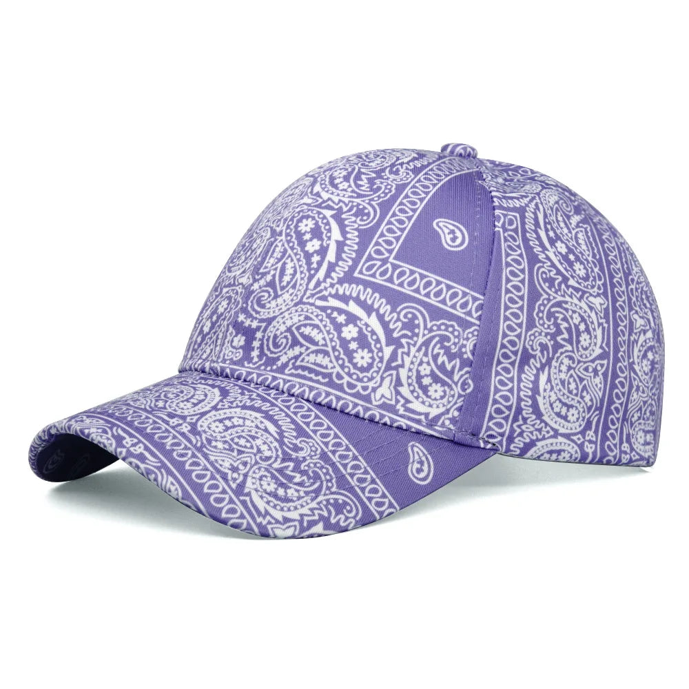 Cashew Flower Color Block Baseball Cap European and American  Summer Sun Protection Casual Fashion Duckbill Cap Outdoor Sun Hat