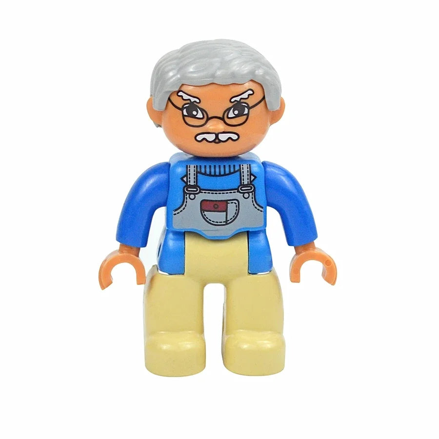 Figures Dolls Big Size Building Blocks Family Action Workers Doctor Police Farmer Compatible Large Bricks Duploes Kid Toys