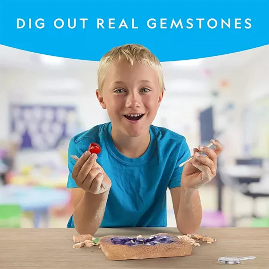 STEM Mega Gemstone Dig Kit-dig and discover gem stone crystal dig toy set child educational toy crystal mining kit Kids gift