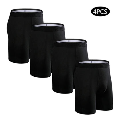 4pcs Long Boxers for Men Underwear Plus Size Men's Panties Sexy Long Leg Underpants Cotton Mens Boxer Shorts Fashion Male Trunk