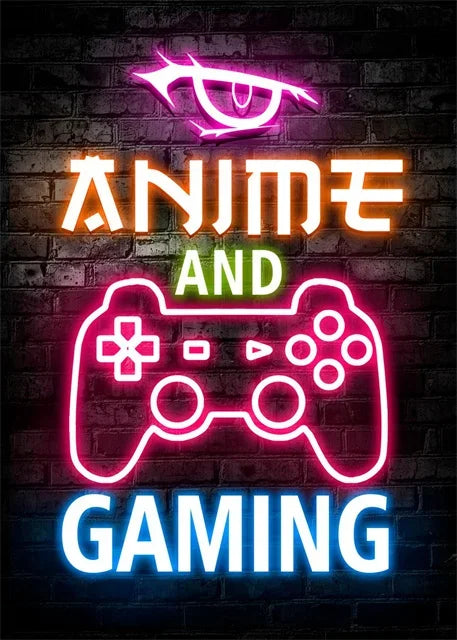 Gaming Neon Eat Sleep Game Repeat  Canvas Posters Gamer Room Decor Canvas Print Art for Home Esports Bedroom Decor Gift Painting