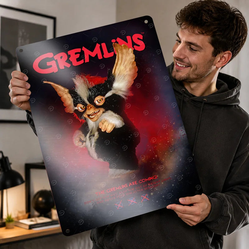 Gremlins Aluminum Posters Customized Metal Tin Sign Vintage Premium Dramatic Screen Scene Wall Art For Film Fans And Theaters